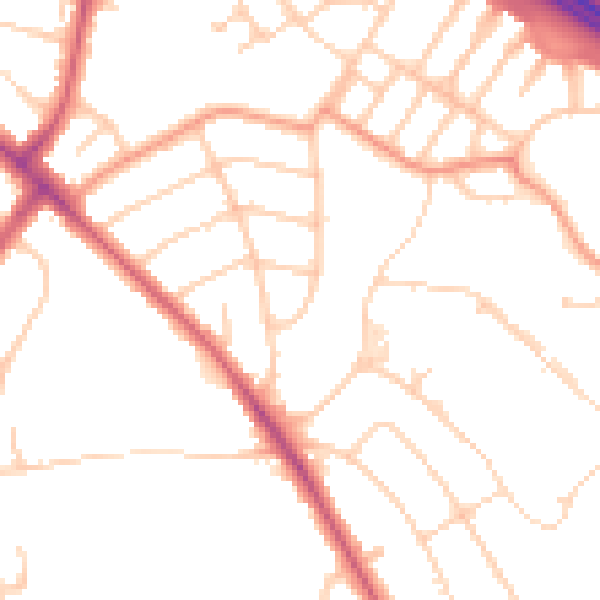 Daytime road noise heatmap for OX3 0AG