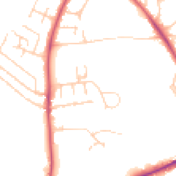 Daytime road noise heatmap for OX3 0DG