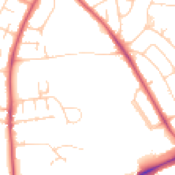 Daytime road noise heatmap for OX3 0DS
