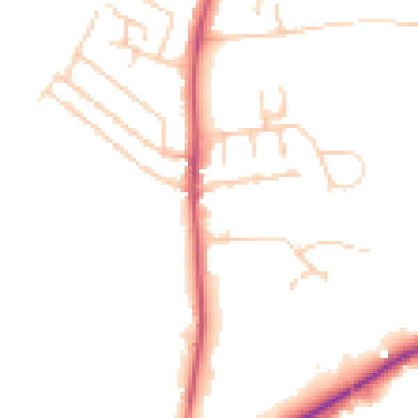 Daytime road noise heatmap for OX3 0EA