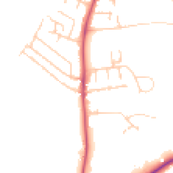 Daytime road noise heatmap for OX3 0EL