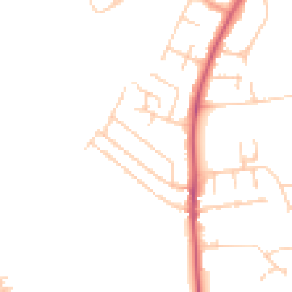 Daytime road noise heatmap for OX3 0HL