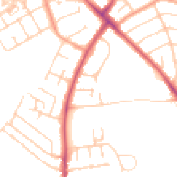 Daytime road noise heatmap for OX3 0JH