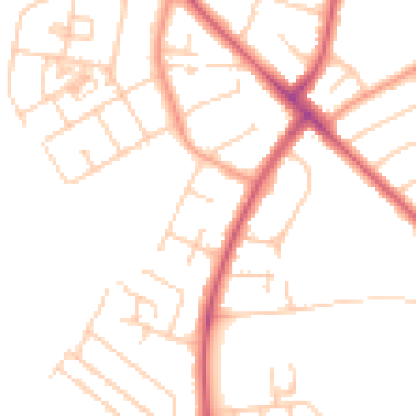 Daytime road noise heatmap for OX3 0LB