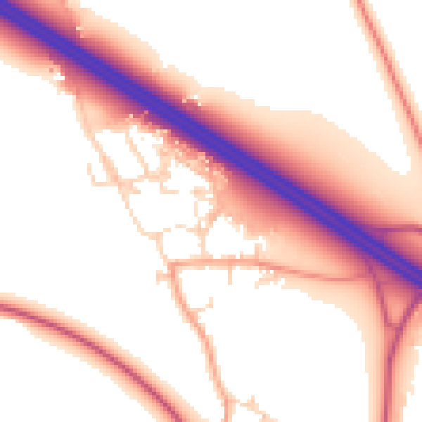 Daytime road noise heatmap for OX3 0PU