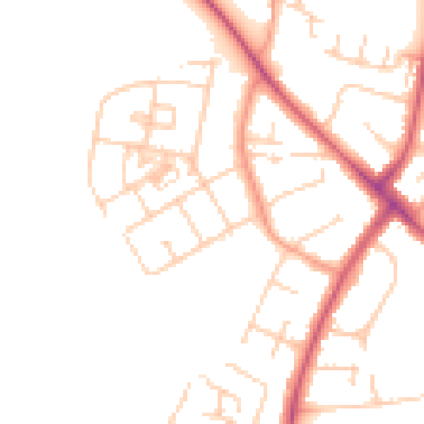 Daytime road noise heatmap for OX3 0RL