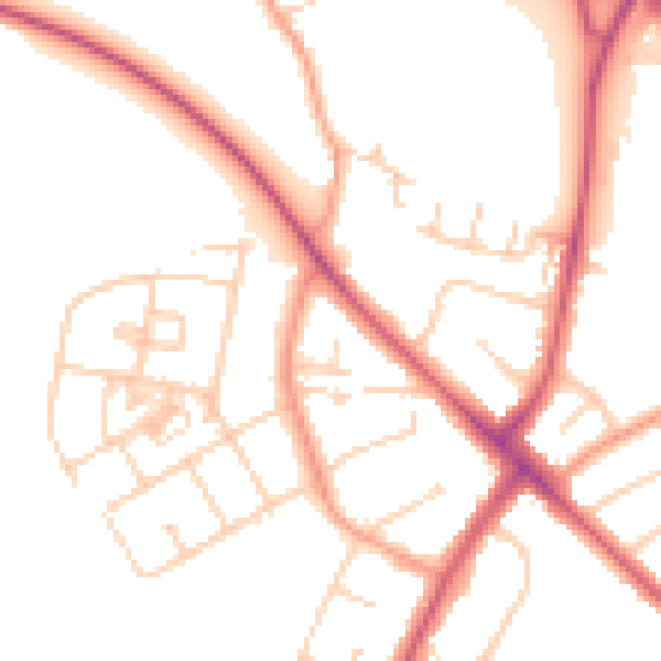 Daytime road noise heatmap for OX3 0RQ