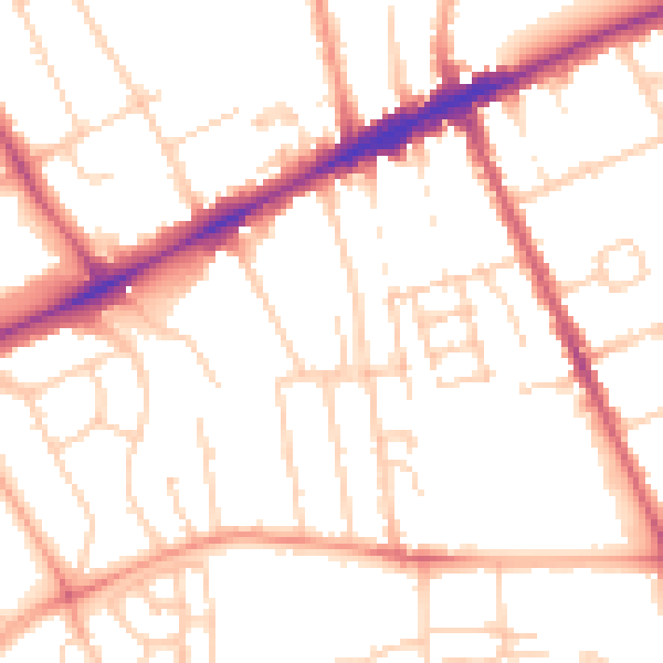 Daytime road noise heatmap for OX3 7AX
