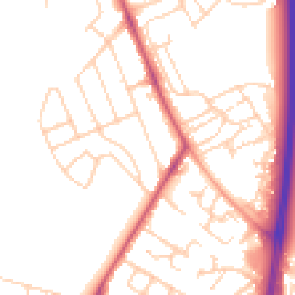Daytime road noise heatmap for OX3 7HU