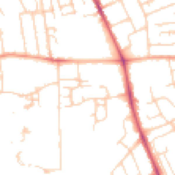 Daytime road noise heatmap for OX3 7NN