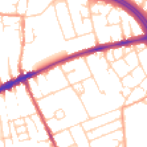 Daytime road noise heatmap for OX3 8AN