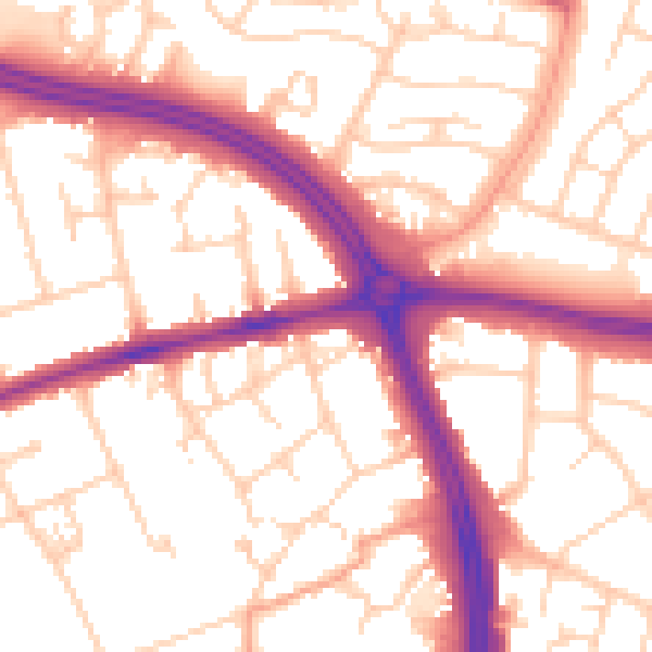 Daytime road noise heatmap for OX3 8AR