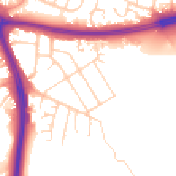 Daytime road noise heatmap for OX3 8HU