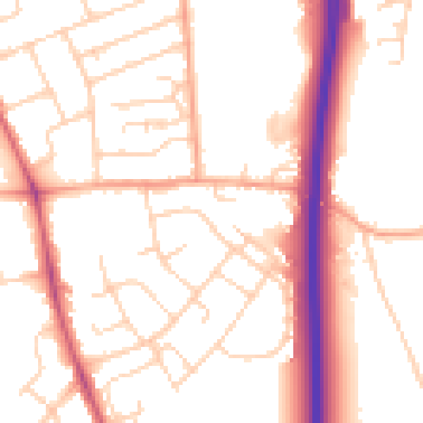 Daytime road noise heatmap for OX3 8QL