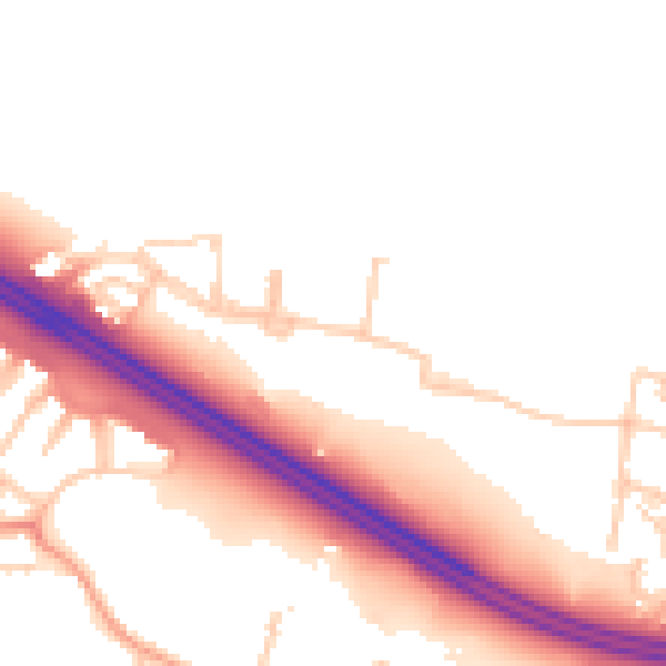 Daytime road noise heatmap for OX3 9GG