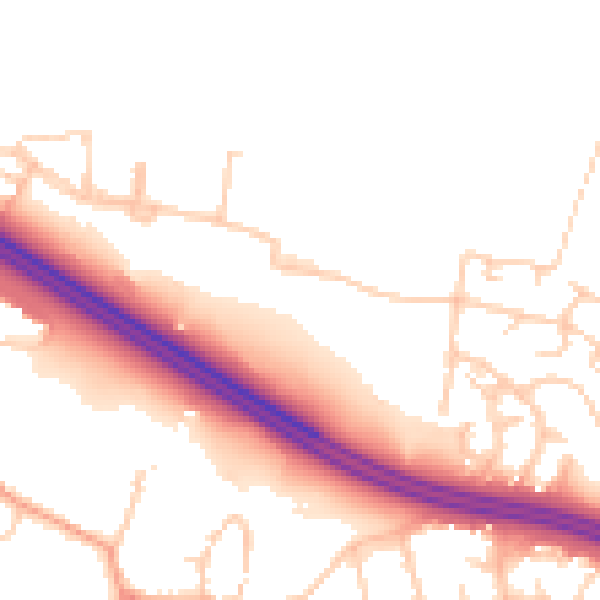 Daytime road noise heatmap for OX3 9GT