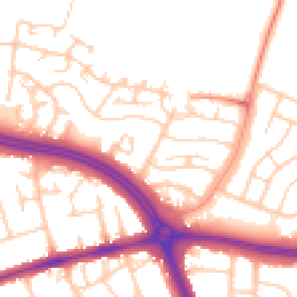 Daytime road noise heatmap for OX3 9ND