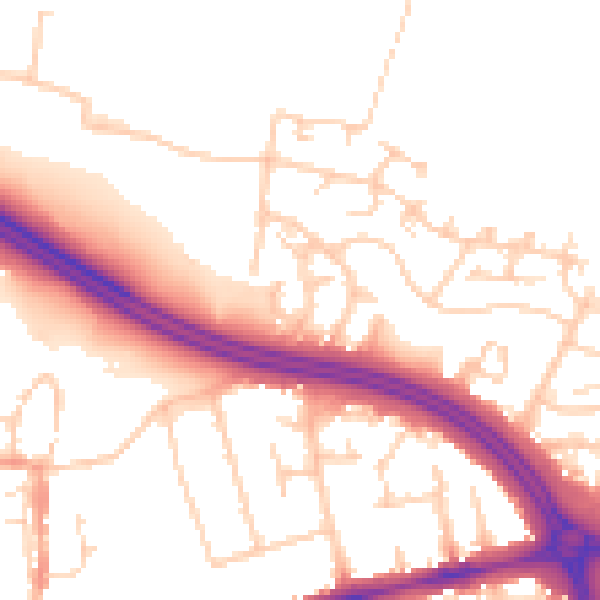 Daytime road noise heatmap for OX3 9SJ