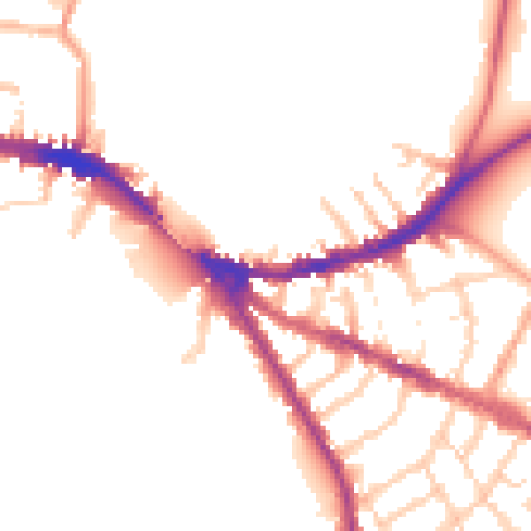 Daytime road noise heatmap for OX4 1AB
