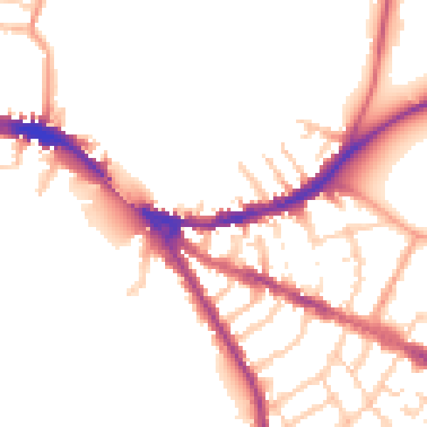 Daytime road noise heatmap for OX4 1AQ