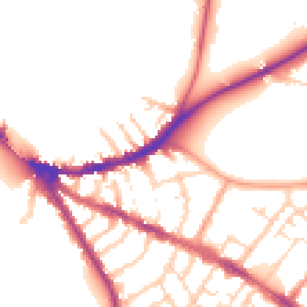 Daytime road noise heatmap for OX4 1AW