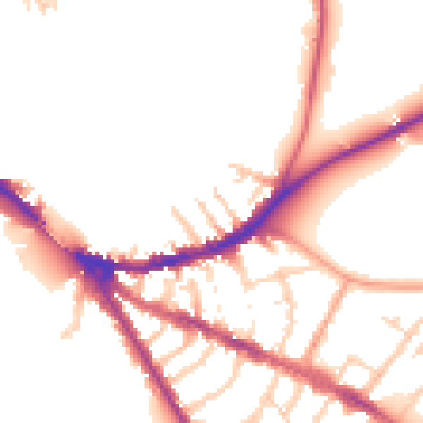 Daytime road noise heatmap for OX4 1AY