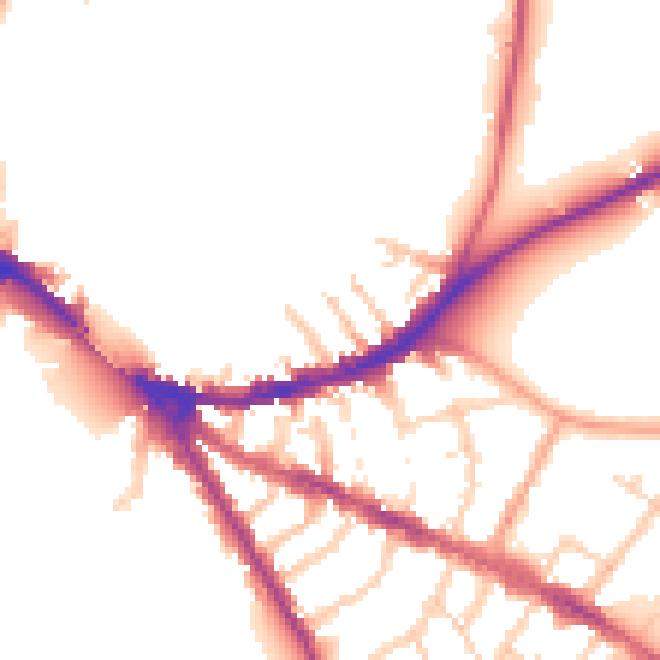 Daytime road noise heatmap for OX4 1AZ