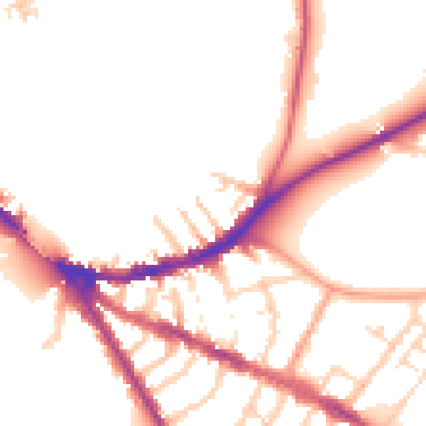 Daytime road noise heatmap for OX4 1BA