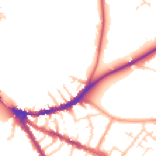 Daytime road noise heatmap for OX4 1BG