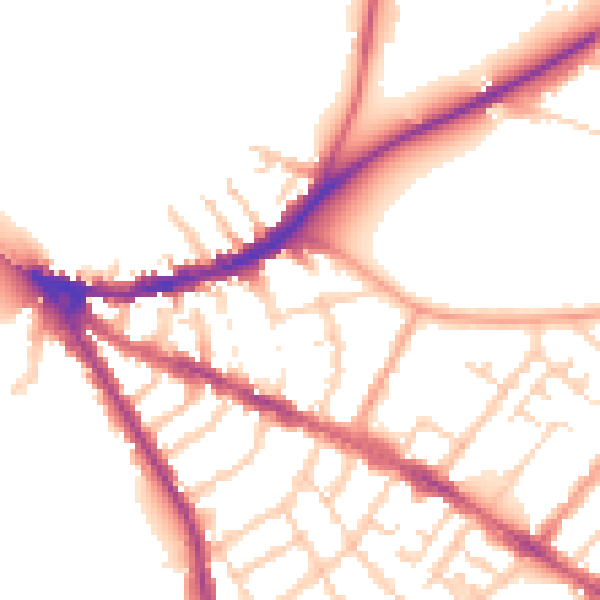 Daytime road noise heatmap for OX4 1BZ