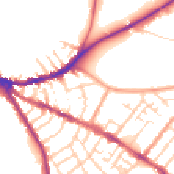 Daytime road noise heatmap for OX4 1DA