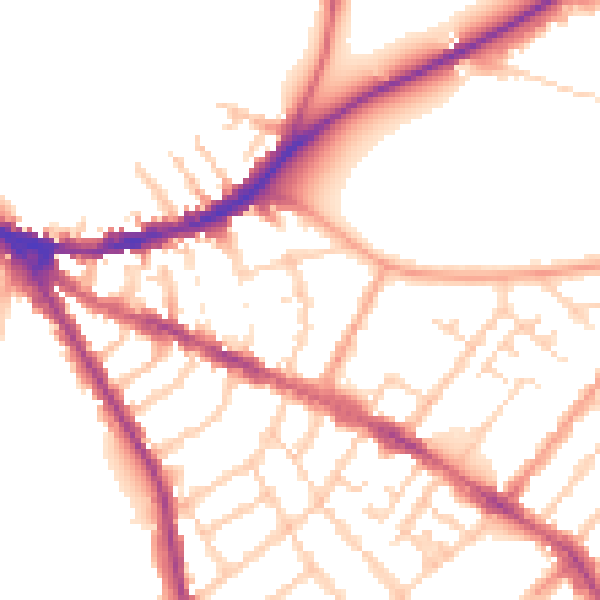 Daytime road noise heatmap for OX4 1DE