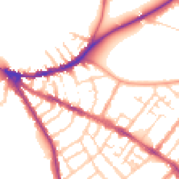 Daytime road noise heatmap for OX4 1DF
