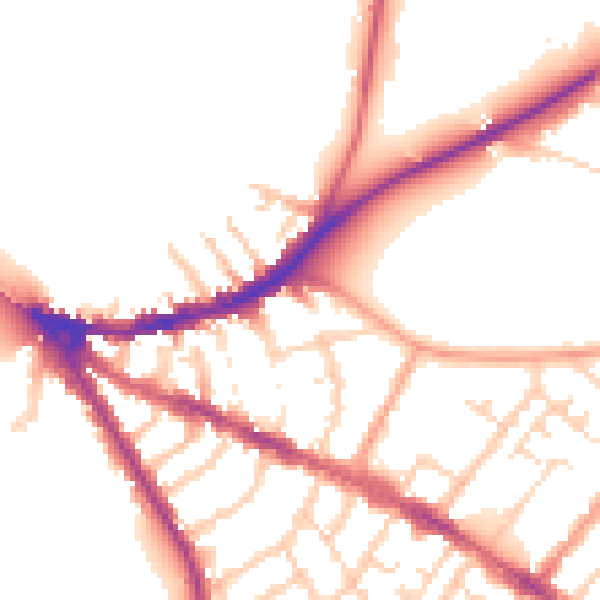 Daytime road noise heatmap for OX4 1DQ