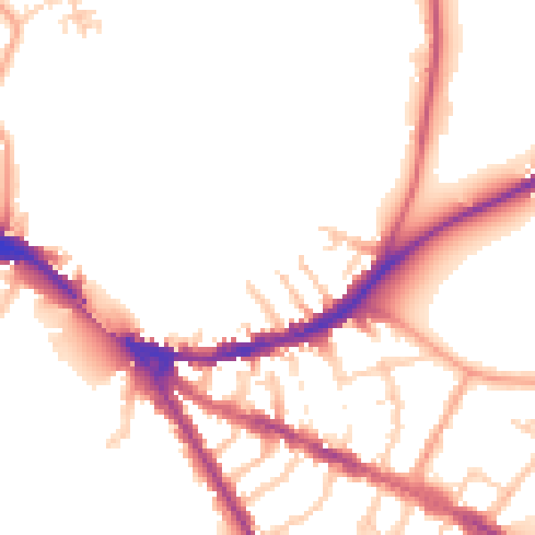 Daytime road noise heatmap for OX4 1DT