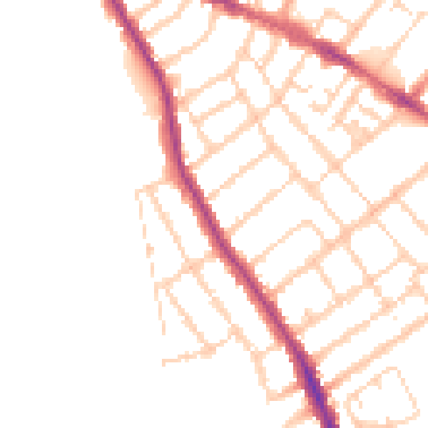 Daytime road noise heatmap for OX4 1EN