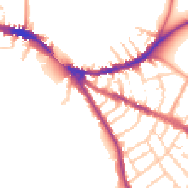 Daytime road noise heatmap for OX4 1FA