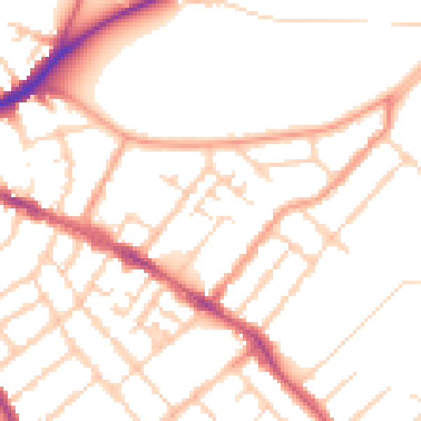 Daytime road noise heatmap for OX4 1GD