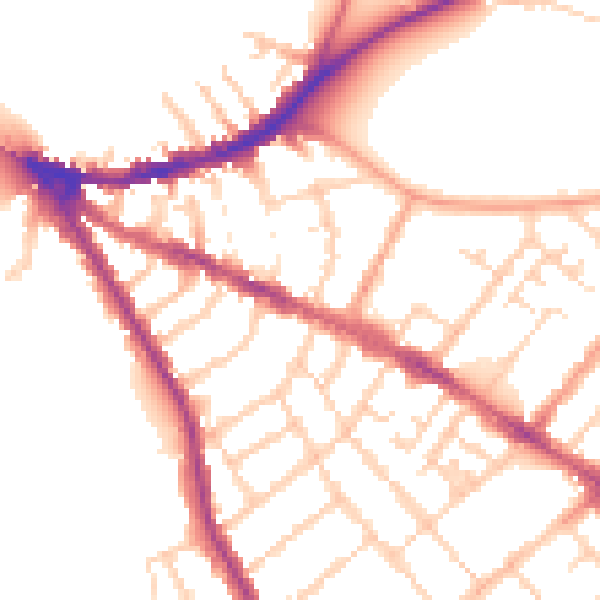 Daytime road noise heatmap for OX4 1HU