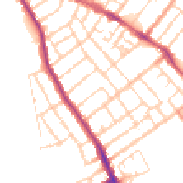 Daytime road noise heatmap for OX4 1QY