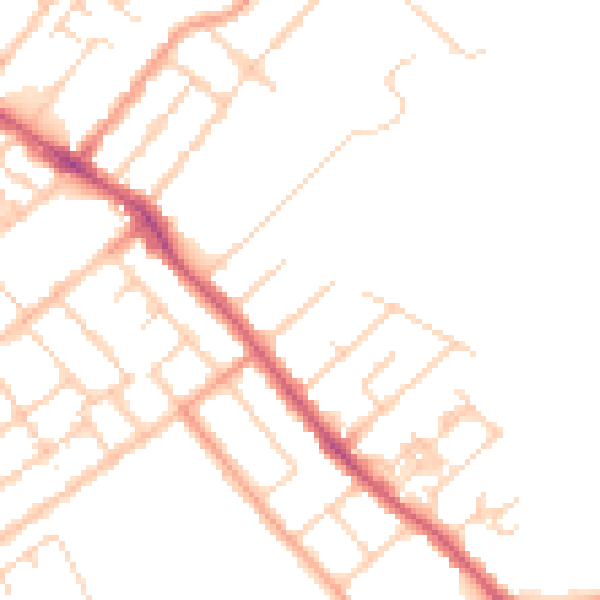 Daytime road noise heatmap for OX4 2AW