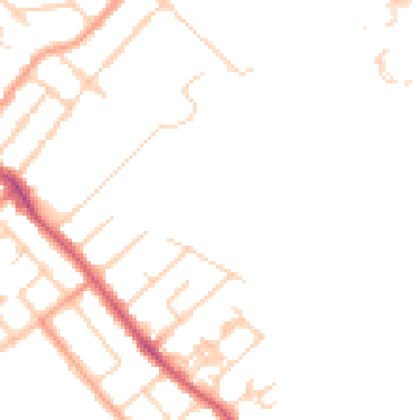 Daytime road noise heatmap for OX4 2AX
