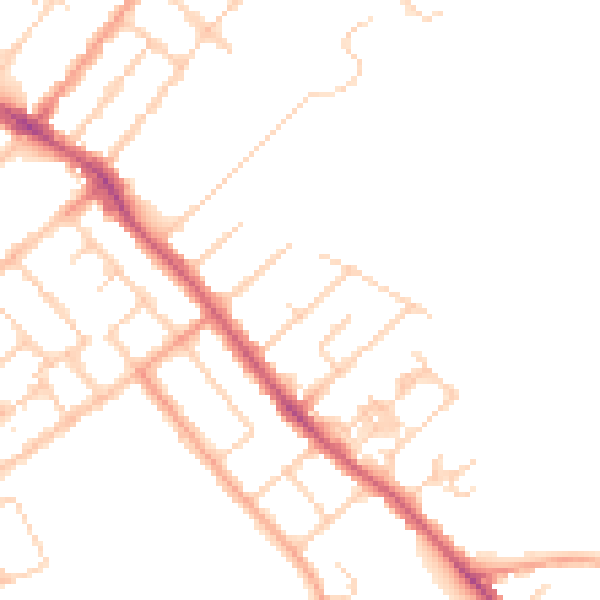 Daytime road noise heatmap for OX4 2BZ