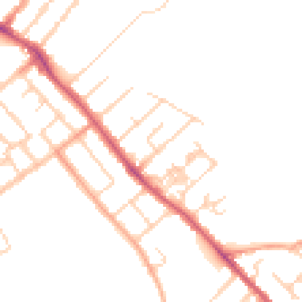 Daytime road noise heatmap for OX4 2DB