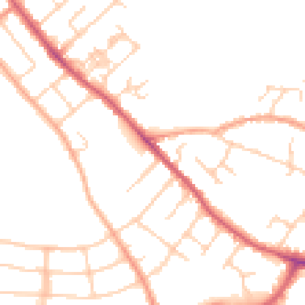 Daytime road noise heatmap for OX4 2DR