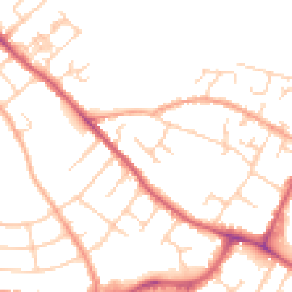 Daytime road noise heatmap for OX4 2GG