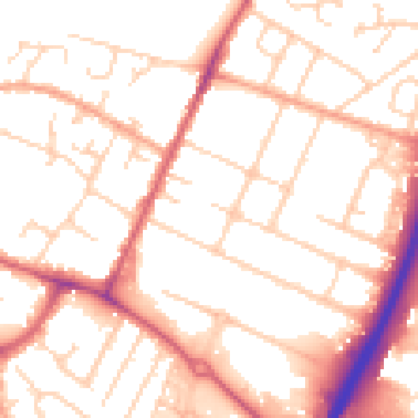 Daytime road noise heatmap for OX4 2JD