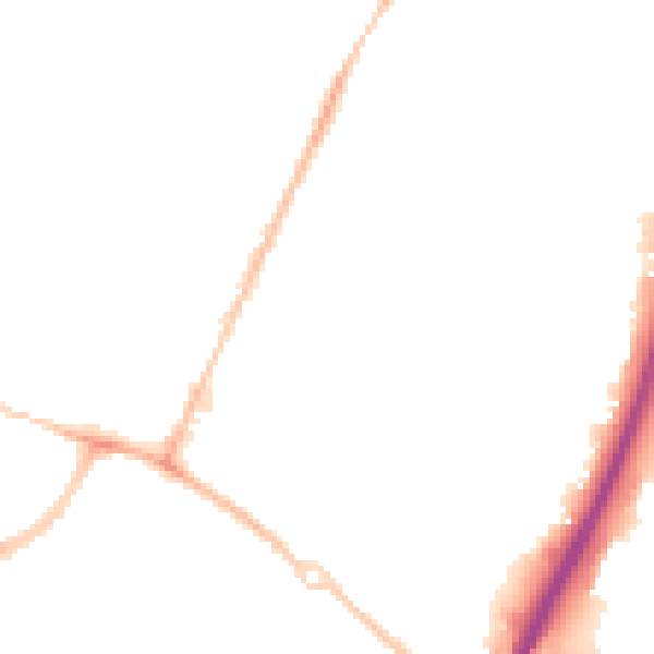 Night-time road noise heatmap for OX4 2JD