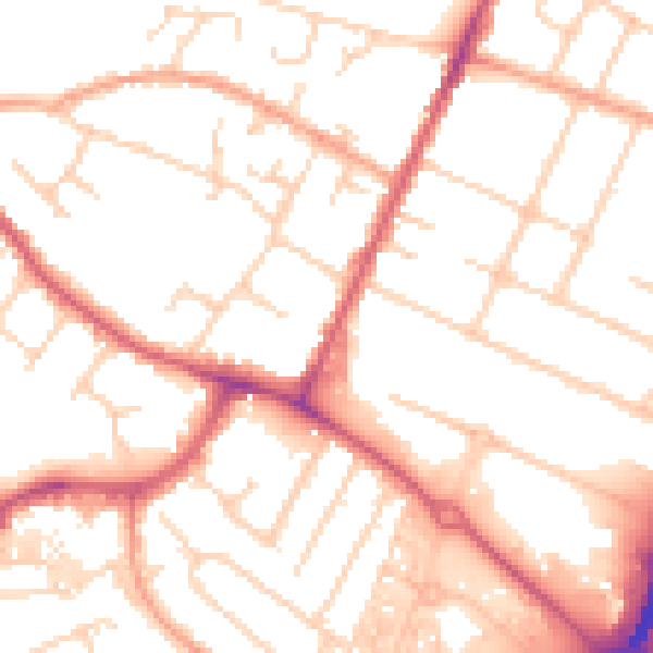 Daytime road noise heatmap for OX4 2NA