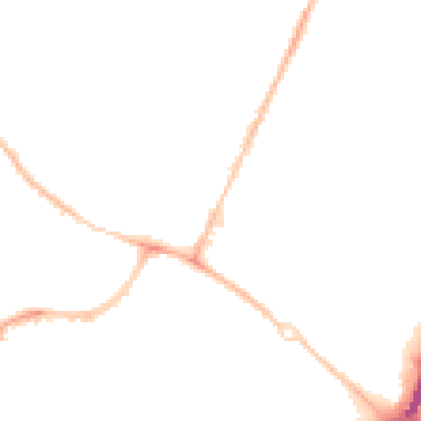 Night-time road noise heatmap for OX4 2NA